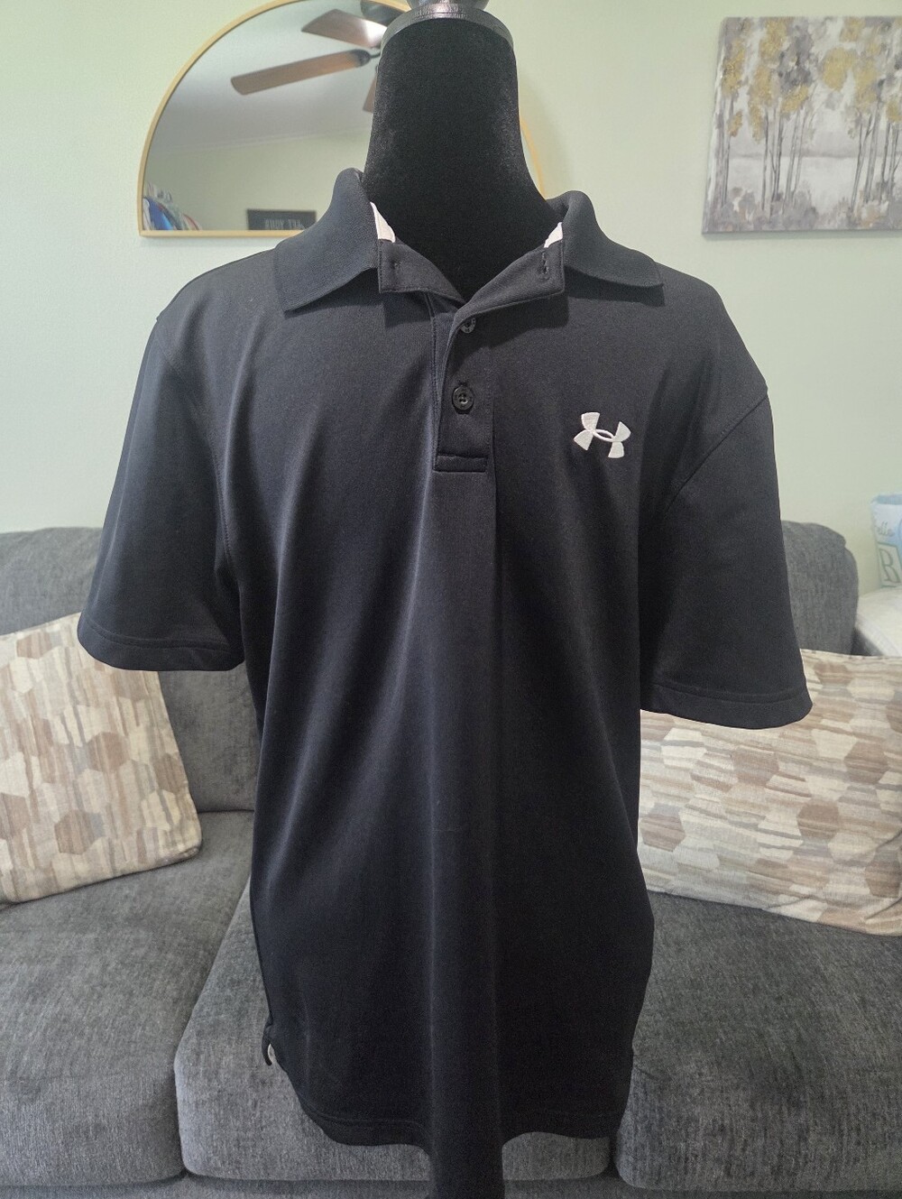 Under Armour Black Men’s Athletic Polo with White Logo